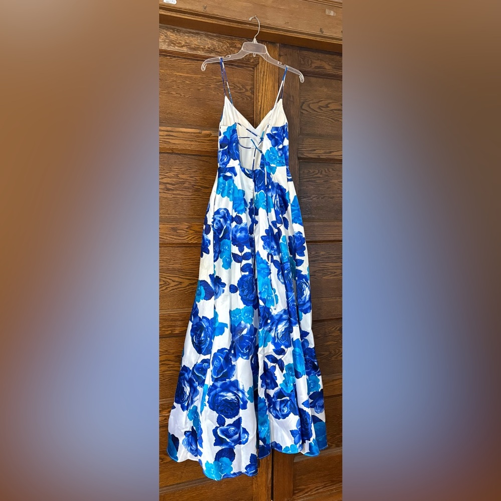 City Studio Blue Floral Prom Dress